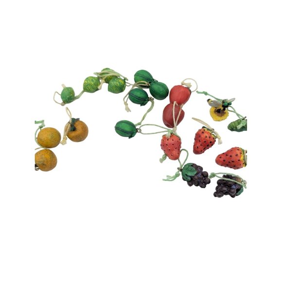 Vintage Resin Miniature Fruit & Animal hanging Ornaments Figurine Charms Set - Picture 2 of 11